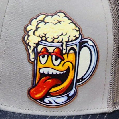 Beer Mug UV Printed Leatherette Hat Patch - MR01 - LoneStar Adhesive