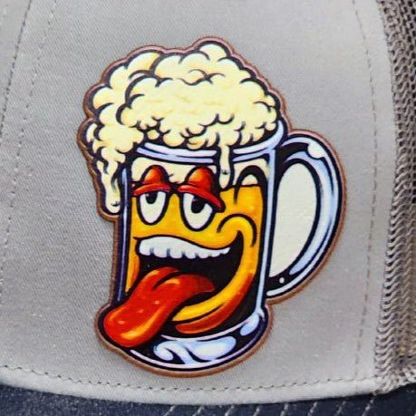 Beer Mug UV Printed Leatherette Hat Patch - MR01 - LoneStar Adhesive