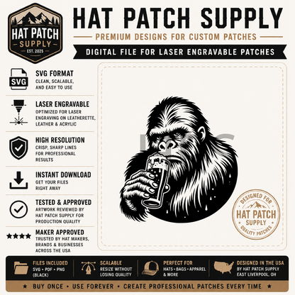 Bigfoot Hat Patch SVG Bundle – 17 Laser Ready Sasquatch Designs | Funny Bigfoot SVG Digital Download - LoneStar Adhesive