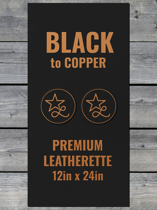Black / Copper Durra-Bull Premium Leatherette™ Sheets (12x24) - #LoneStar Adhesive#