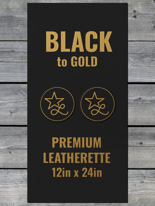 Black / Gold Durra-Bull Premium Leatherette™ Sheets (12x24) - #LoneStar Adhesive#