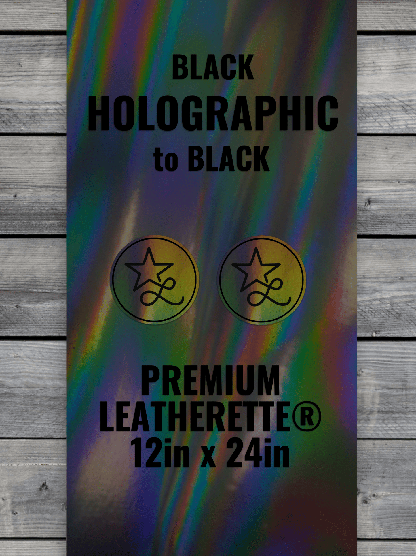 BLACK Holographic / Black Durra-Bull Premium Leatherette® Sheets (12x24) - LoneStar Adhesive