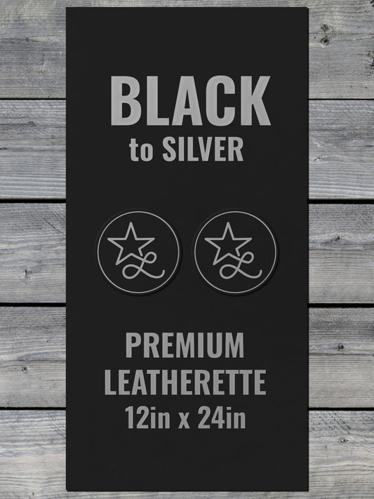 Black / Silver Durra-Bull Premium Leatherette™ Sheets (12x24) - #LoneStar Adhesive#
