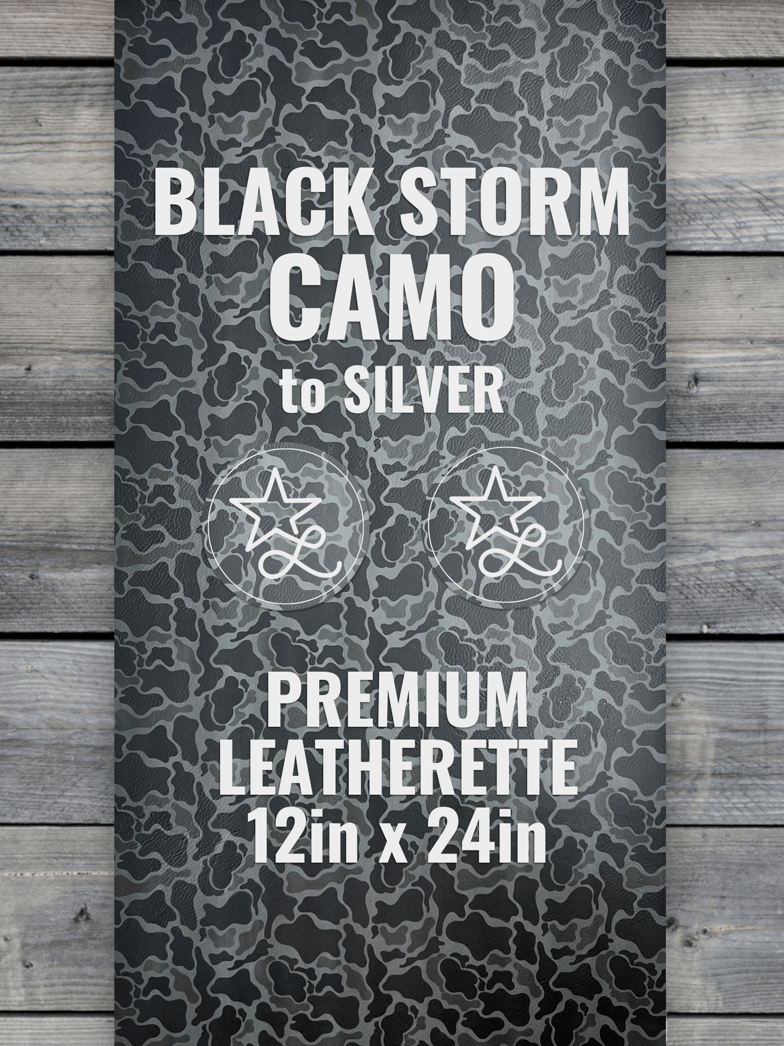 Black Storm Camo Durra - Bull Premium Leatherette™ Sheets - #LoneStar Adhesive#