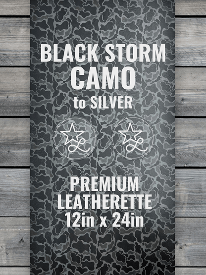 Black Storm Camo Durra - Bull Premium Leatherette™ Sheets - #LoneStar Adhesive#