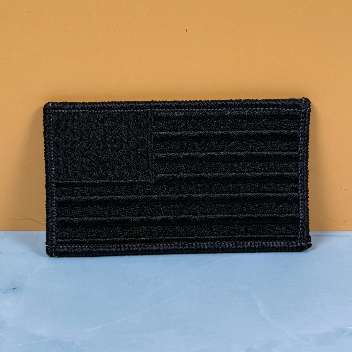Blackout No Quarters Given American Flag Patch, 2x3.5" | Made in USA | VELCRO® Brand Hook Backing - LoneStar Adhesive