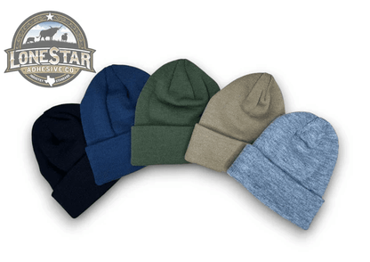 Blank Acrylic Cuffed Beanies - BLACK (Newborn - Adult) - LoneStar Adhesive