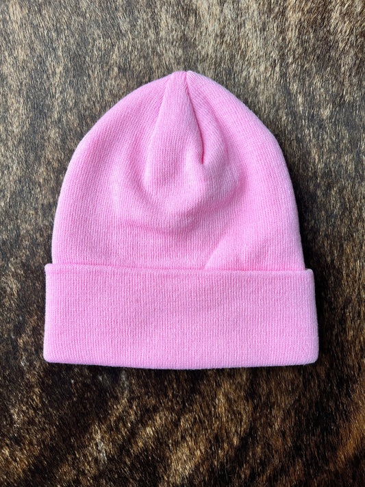 Blank Acrylic Cuffed Beanies - LIGHT PINK (Newborn - Adult) - #LoneStar Adhesive#