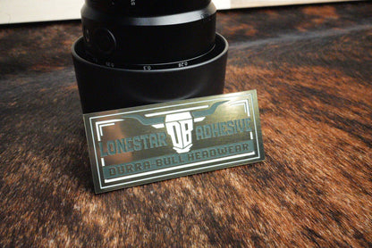 BLEMISHED Acrylic: Antique Gold / Green / White TriLayer Durra - Bull™ Laserable Panels (12"x24") - LoneStar Adhesive