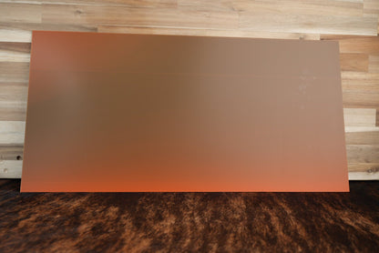BLEMISHED Acrylic: Stainless / Black / Orange TriLayer Durra - Bull™ Laserable Panels (12"x24") - LoneStar Adhesive