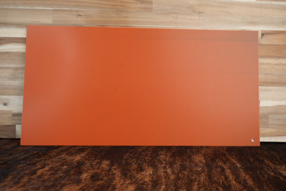 BLEMISHED Acrylic: Stainless / Black / Orange TriLayer Durra - Bull™ Laserable Panels (12"x24") - LoneStar Adhesive