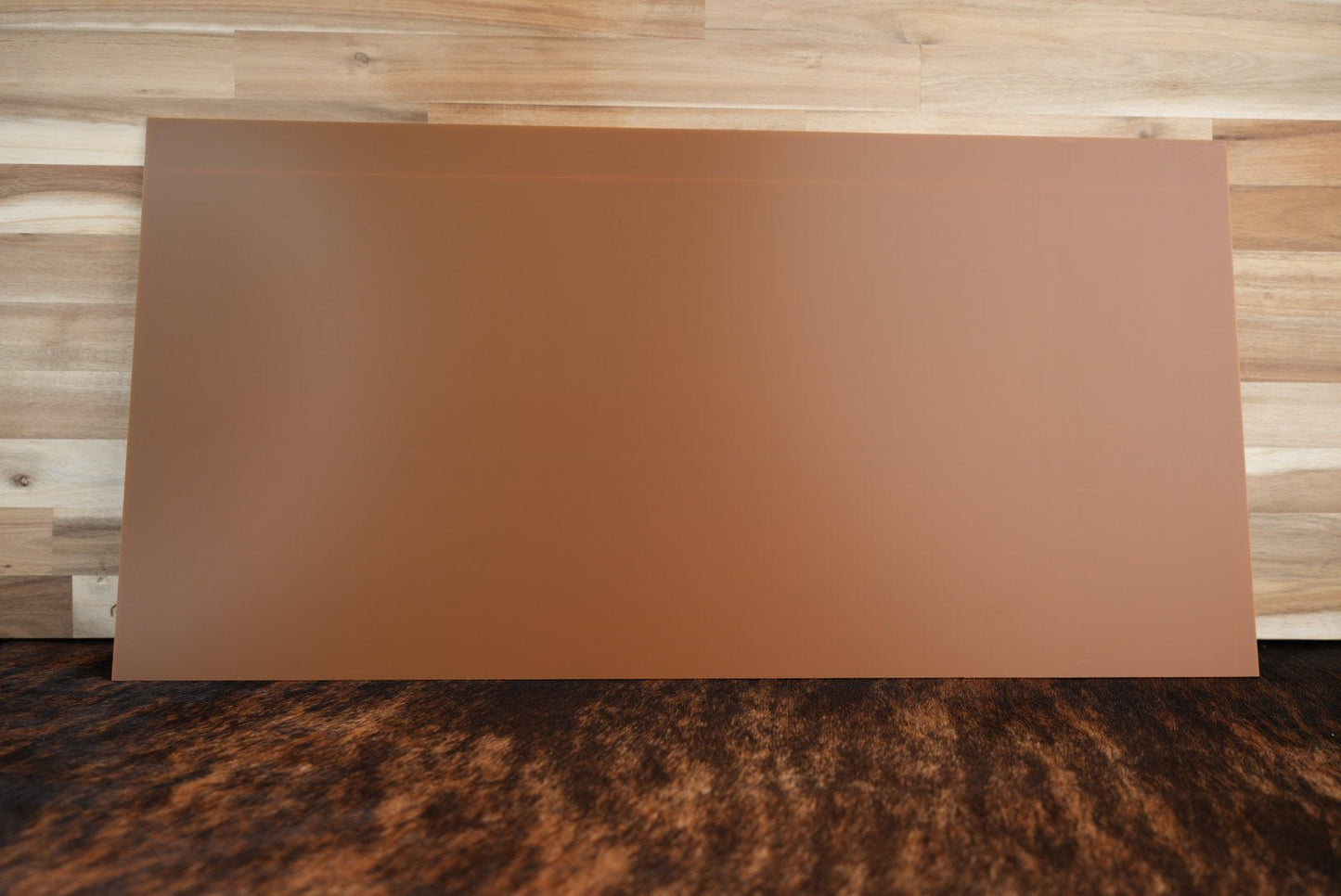 BLEMISHED Acrylic: Stainless / Black / Orange TriLayer Durra - Bull™ Laserable Panels (12"x24") - LoneStar Adhesive