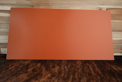 BLEMISHED Acrylic: Stainless / Black / Orange TriLayer Durra - Bull™ Laserable Panels (12"x24") - LoneStar Adhesive