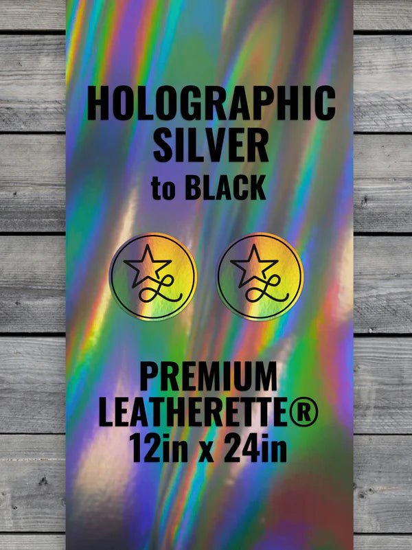 BLEMISHED Holographic Silver Durra - Bull Premium Leatherette® Sheets (12x24) - LoneStar Adhesive