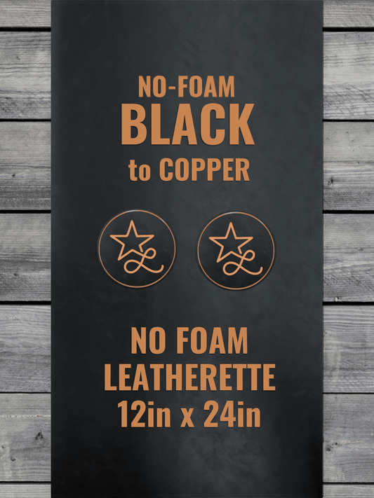 BLEMISHED NO - FOAM Black/Copper Durra - Bull Premium Leatherette® Sheets (12x24) - LoneStar Adhesive
