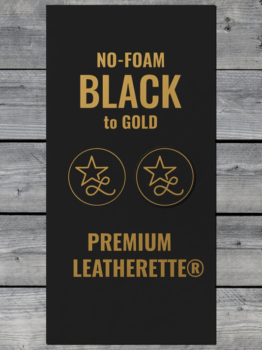 BLEMISHED NO - FOAM Black/Gold Durra - Bull Premium Leatherette® Sheets (12x24) - LoneStar Adhesive