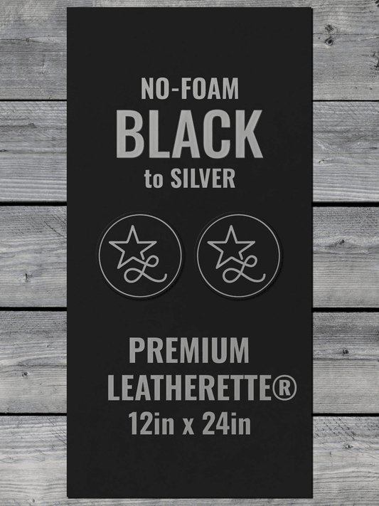 BLEMISHED NO - FOAM Black/Silver Durra - Bull Premium Leatherette® Sheets (12x24) - LoneStar Adhesive