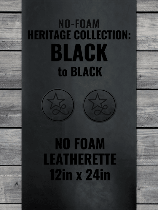 BLEMISHED NO - FOAM Heritage Black/Black Durra - Bull Premium Leatherette® Sheets (12x24) - LoneStar Adhesive