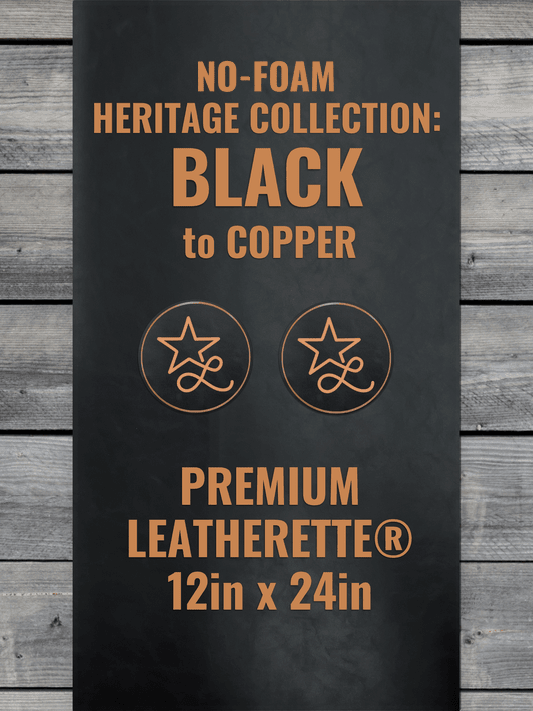 BLEMISHED NO - FOAM Heritage Black/Copper Durra - Bull Premium Leatherette® Sheets (12x24) - LoneStar Adhesive