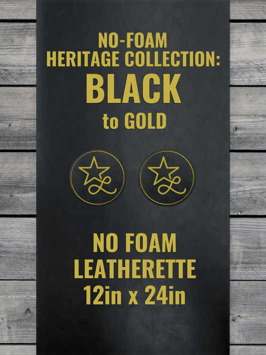 BLEMISHED NO - FOAM Heritage Black/Gold Durra - Bull Premium Leatherette® Sheets (12x24) - LoneStar Adhesive