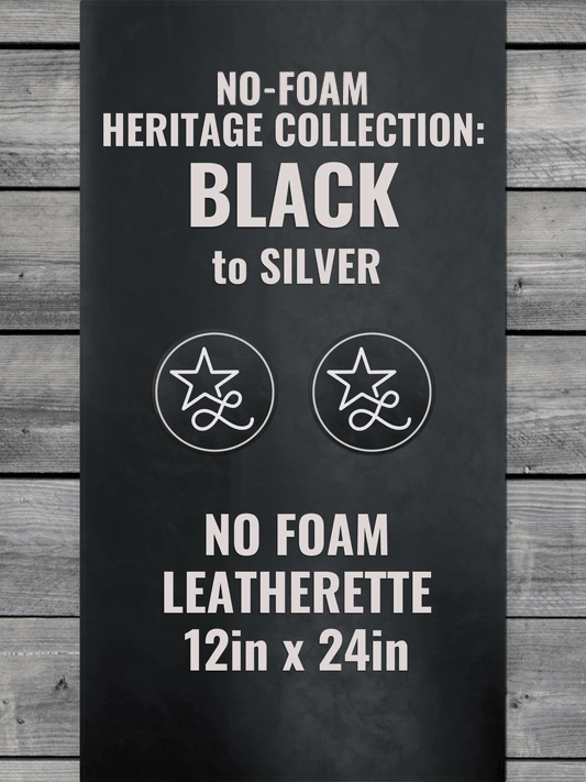 BLEMISHED NO - FOAM Heritage Black/Silver Durra - Bull Premium Leatherette® Sheets (12x24) - LoneStar Adhesive