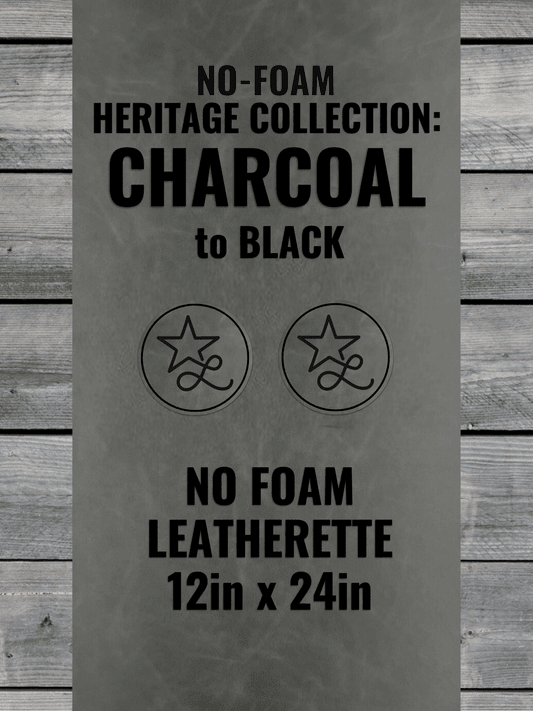 BLEMISHED NO - FOAM Heritage Charcoal Durra - Bull Premium Leatherette® Sheets (12x24) - LoneStar Adhesive