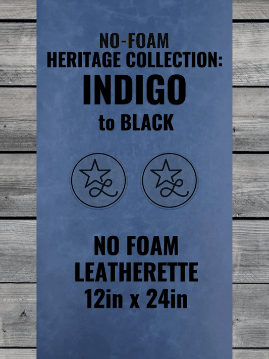 BLEMISHED NO - FOAM Heritage Indigo Durra - Bull Premium Leatherette® Sheets (12x24) - LoneStar Adhesive