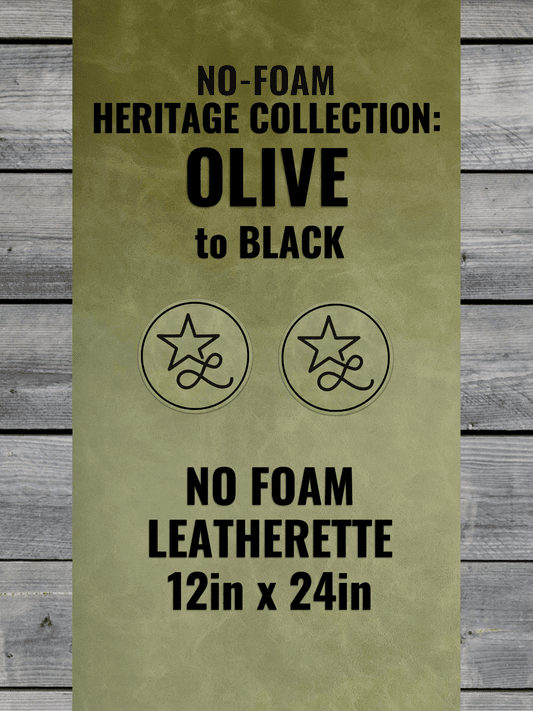 BLEMISHED NO - FOAM Heritage Olive Durra - Bull Premium Leatherette® Sheets (12x24) - LoneStar Adhesive