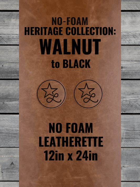 BLEMISHED NO - FOAM Heritage Walnut Durra - Bull Premium Leatherette® Sheets (12x24) - LoneStar Adhesive