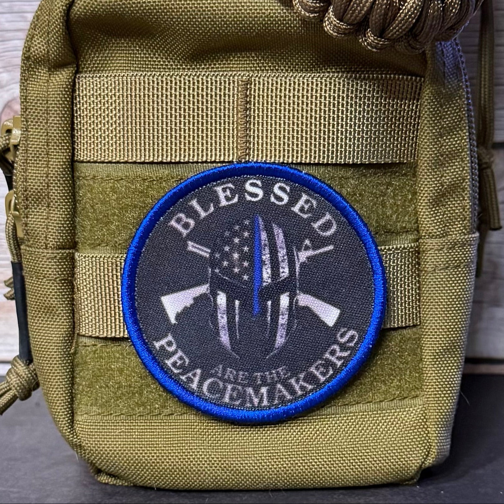 Blessed Are The Peacemakers Morale Patch, 3" Round | Made in USA | VELCRO® Brand Hook Backing - LoneStar Adhesive