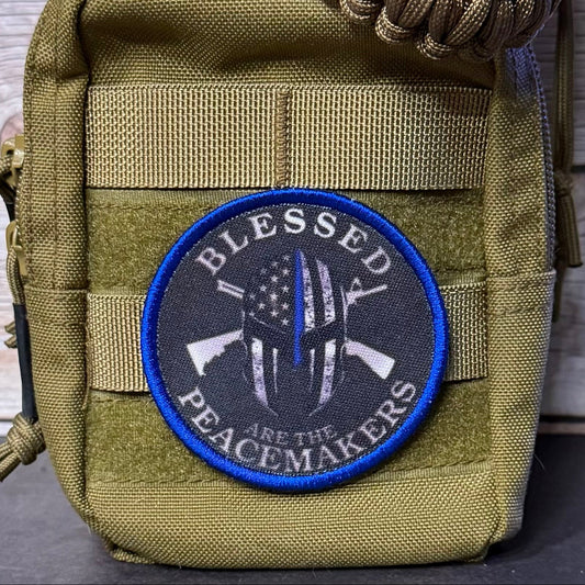 Blessed Are The Peacemakers Morale Patch, 3" Round | Made in USA | VELCRO® Brand Hook Backing - LoneStar Adhesive