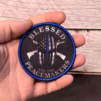 Blessed Are The Peacemakers Morale Patch, 3" Round | Made in USA | VELCRO® Brand Hook Backing - LoneStar Adhesive