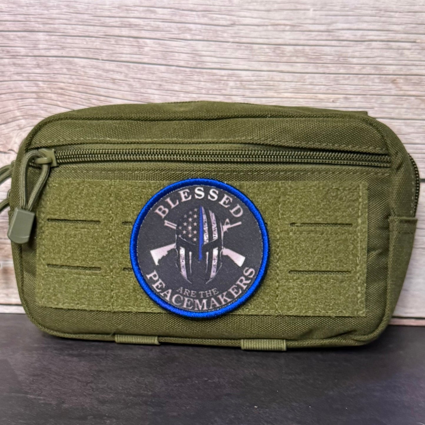 Blessed Are The Peacemakers Morale Patch, 3" Round | Made in USA | VELCRO® Brand Hook Backing - LoneStar Adhesive
