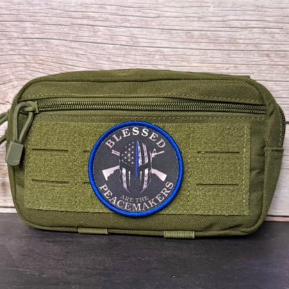 Blessed Are The Peacemakers Morale Patch, 3" Round | Made in USA | VELCRO® Brand Hook Backing - LoneStar Adhesive