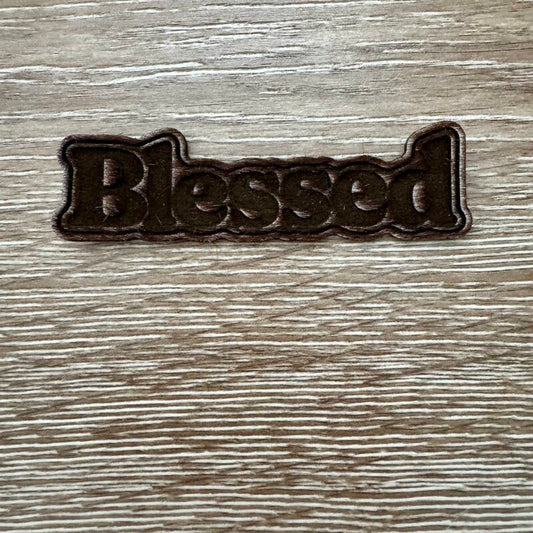 Blessed Genuine Cowhide Iron-On Patch - #LoneStar Adhesive#