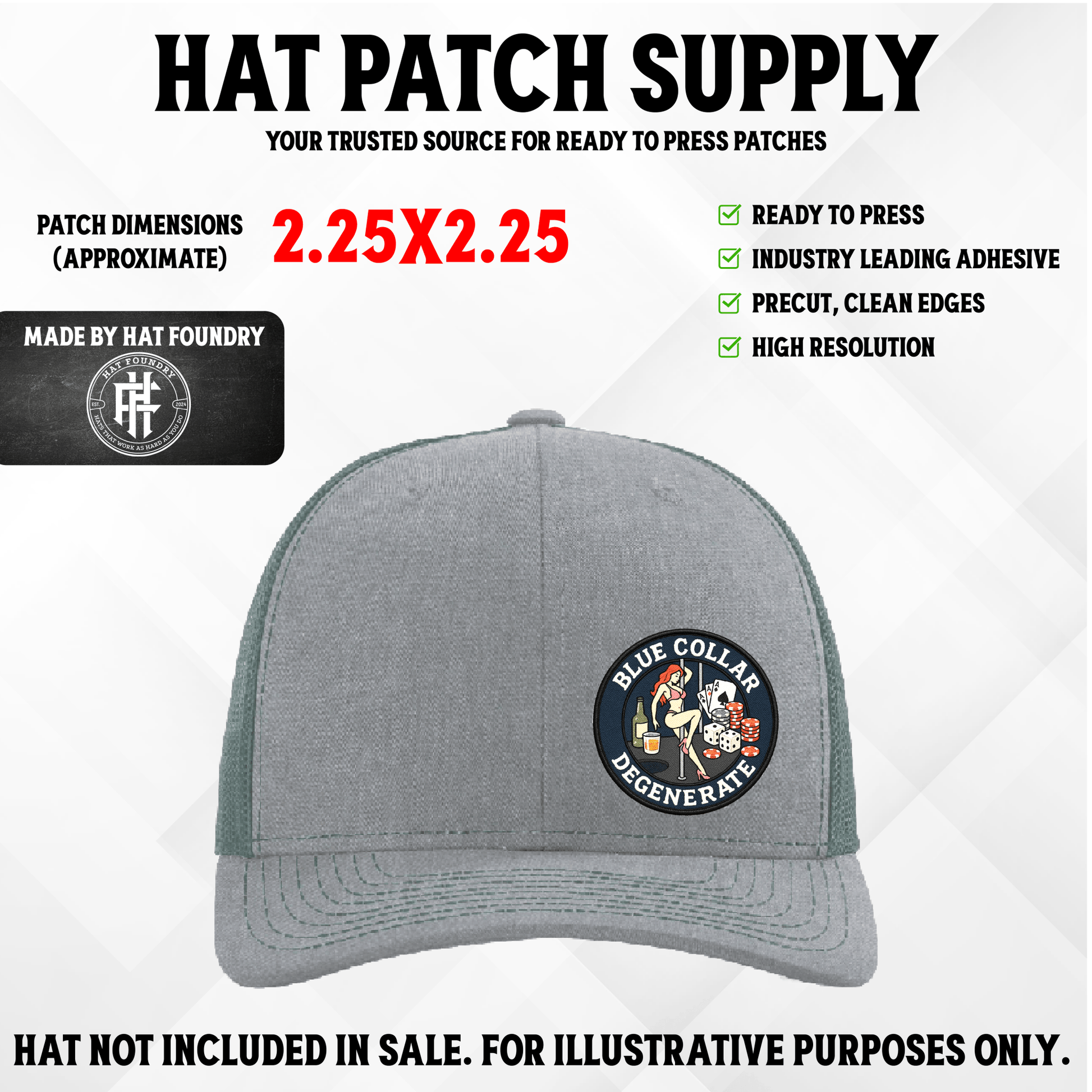 Blue Collar Degenerate UV Printed Patch - LoneStar Adhesive