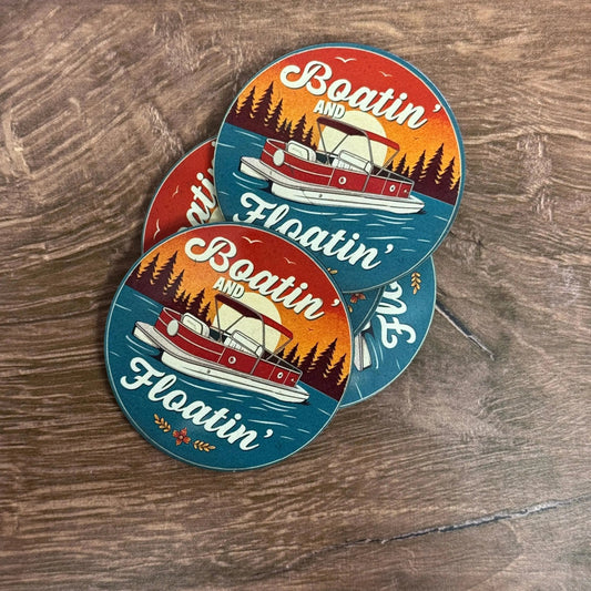 Boatin’ & Floatin’ | UV Printed Leather Hat Patch - LoneStar Adhesive