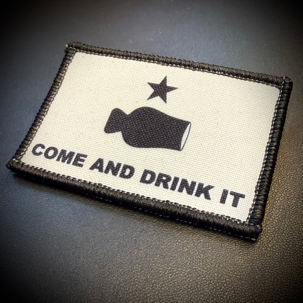 Bourbon Whiskey Come and Drink It Funny Printed Morale Patch, 2x3" | VELCRO® Brand Hook Backing - #LoneStar Adhesive#
