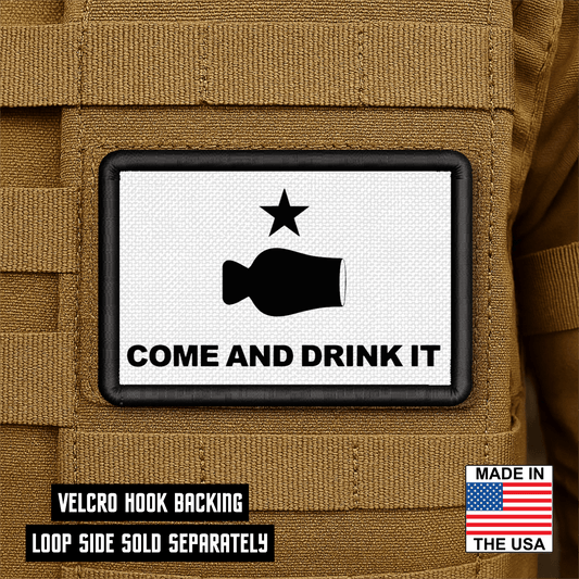 Bourbon Whiskey Come and Take It Morale Patch 2"x3" Hook & Loop | Made in USA - LoneStar Adhesive