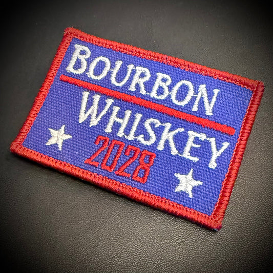 Bourbon & Whiskey for President 2028 Funny Embroidered Morale Patch, 2x3" | VELCRO® Brand Hook Backing - #LoneStar Adhesive#