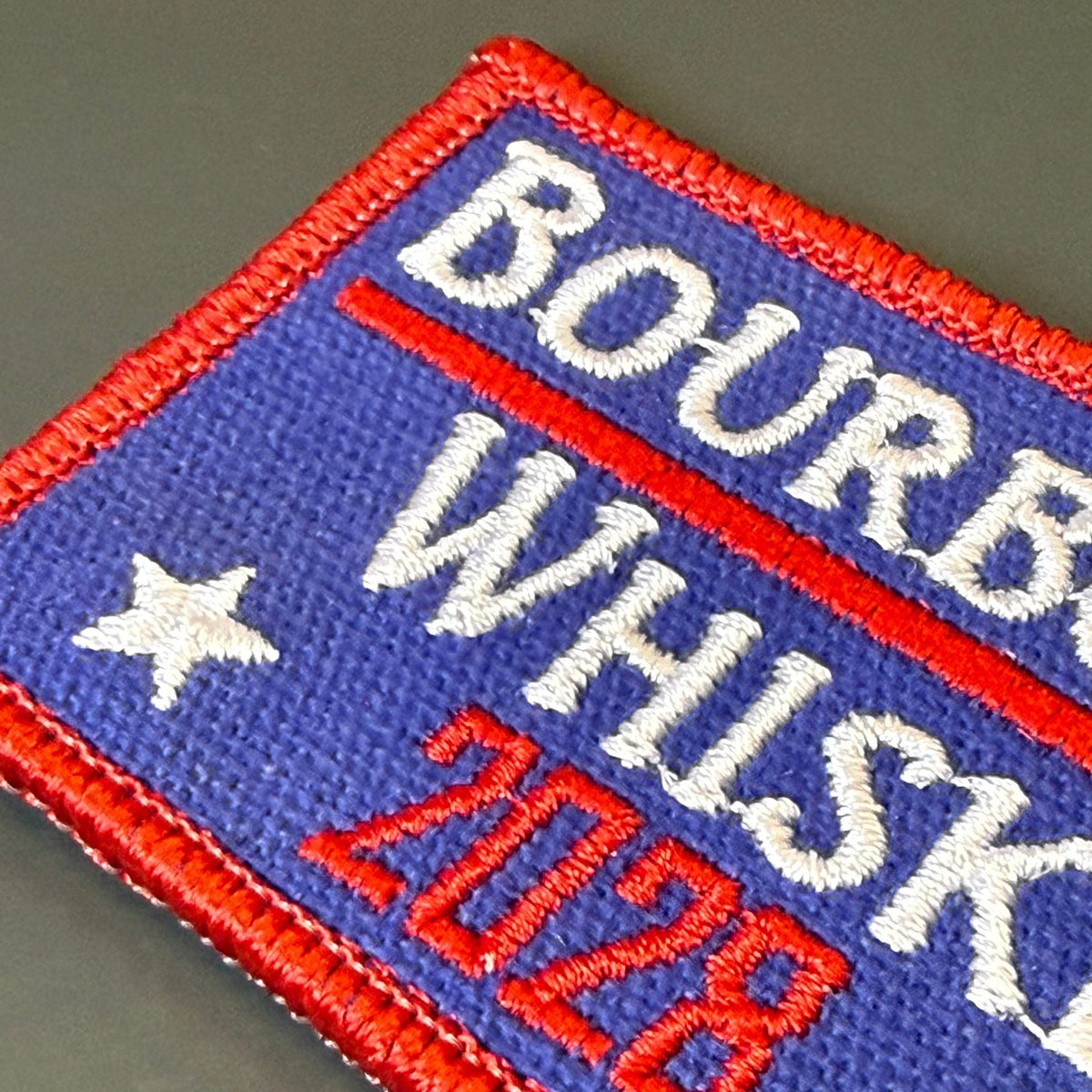 Bourbon & Whiskey for President 2028 Funny Morale Patch, 2x3" | Made in USA | VELCRO® Brand Hook Backing - #LoneStar Adhesive#