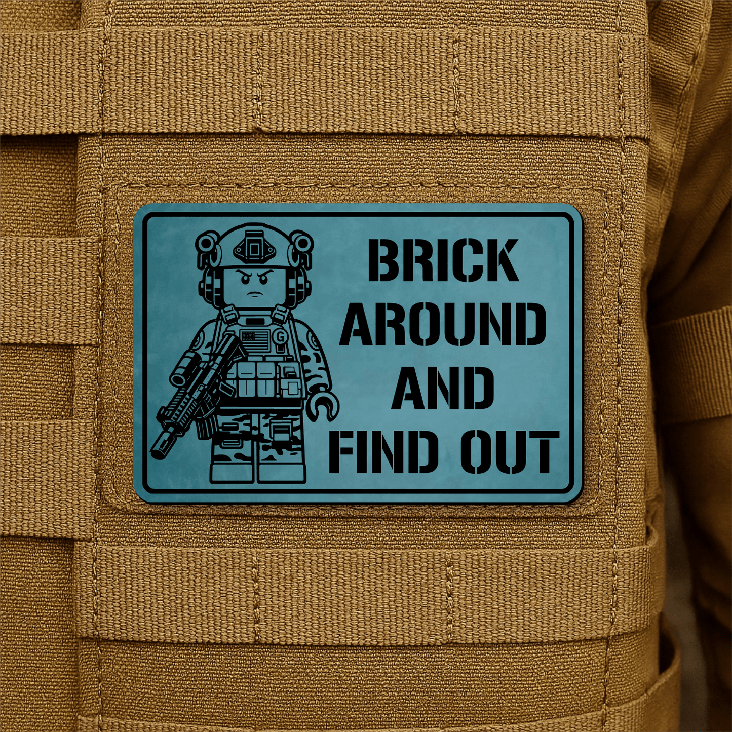 Brick Around & Find Out Morale Patch 2"x3" Hook & Loop | Made in USA - LoneStar Adhesive