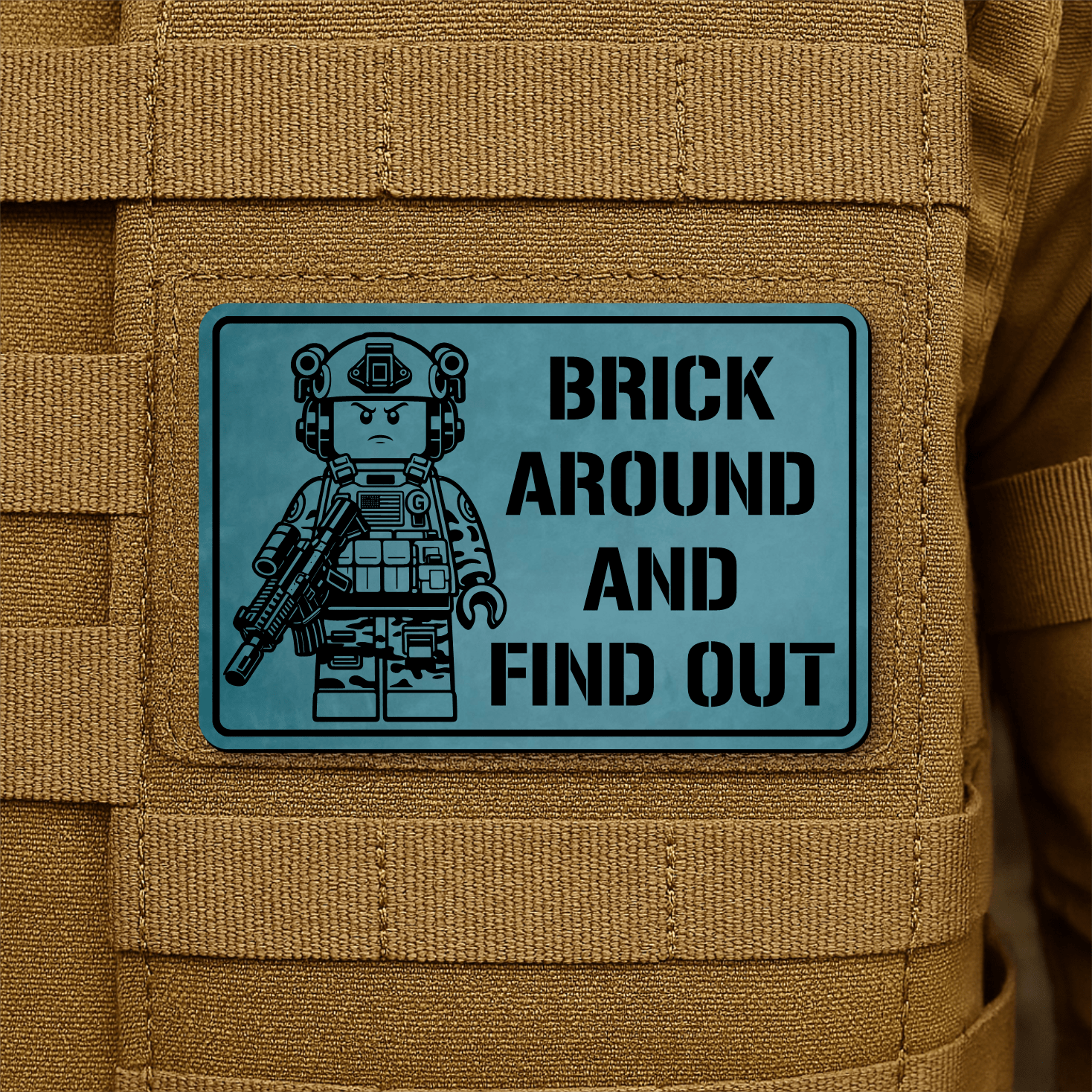 Brick Around & Find Out Morale Patch 2"x3" Hook & Loop | Made in USA - LoneStar Adhesive