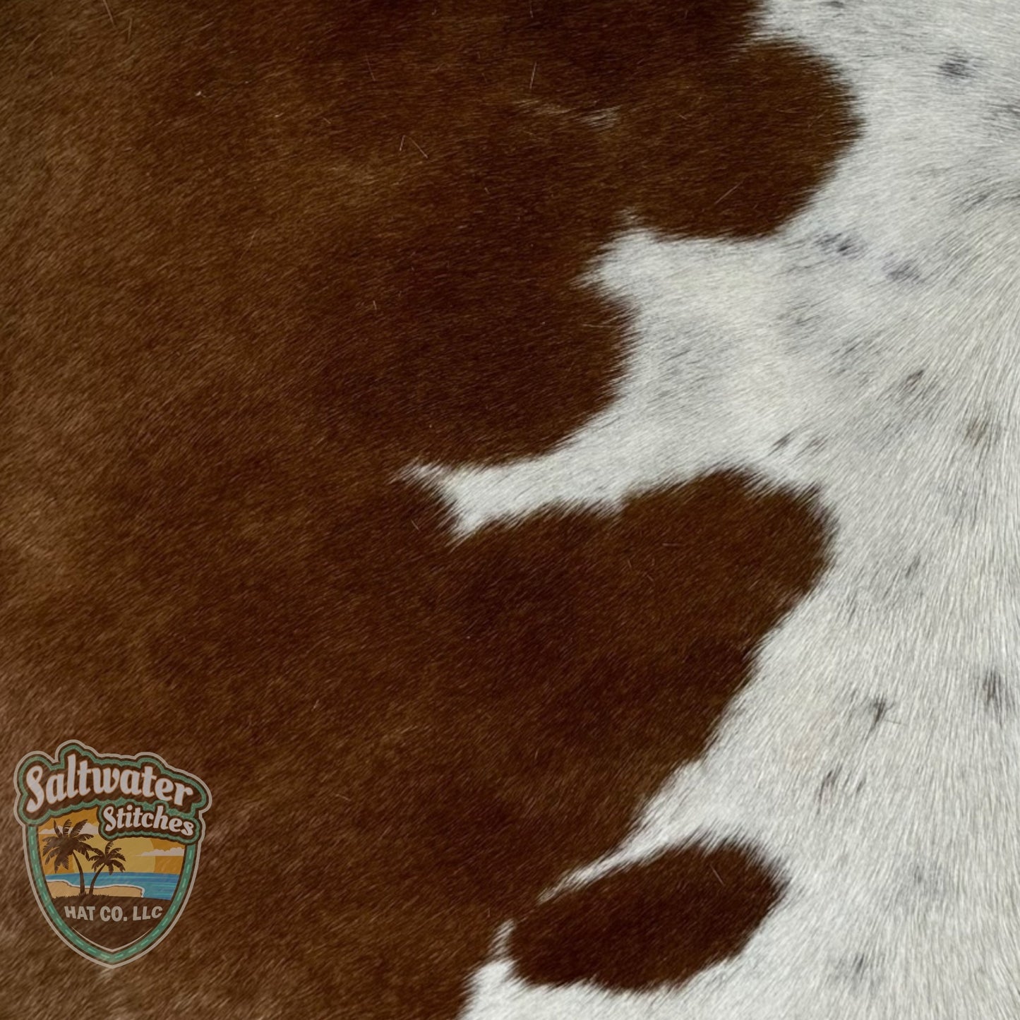Brown & White Cowhide Panel - LoneStar Adhesive