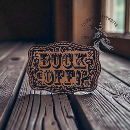 Buck Off Buckle Leather Patch - LoneStar Adhesive