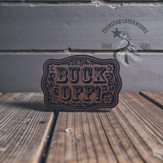 Buck Off Buckle Leather Patch - LoneStar Adhesive