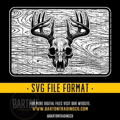 Buck Skull & Wood Grain | SVG FILE - #LoneStar Adhesive#