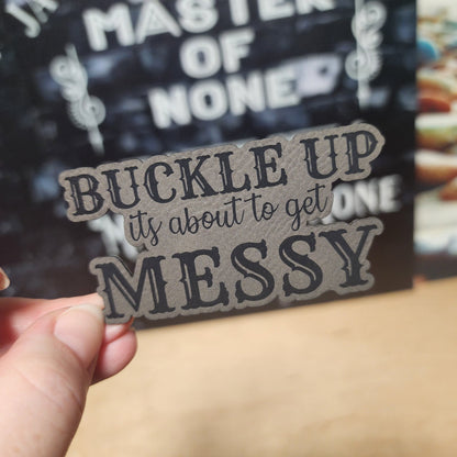 Buckle Up Engraved Leatherette Hat Patch - MR01 - LoneStar Adhesive