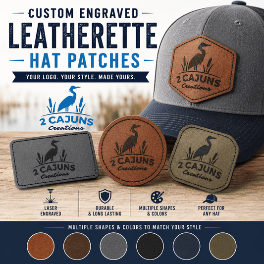 Bulk Wholesale Pricing Custom Leatherette Engraved Patches - LoneStar Adhesive
