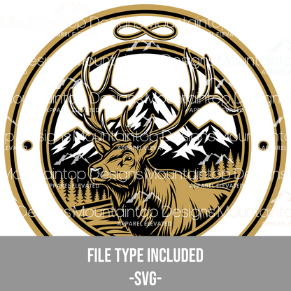 Bull Elk Circular – SVG Digital File for Tri - Layer Engraving - LoneStar Adhesive